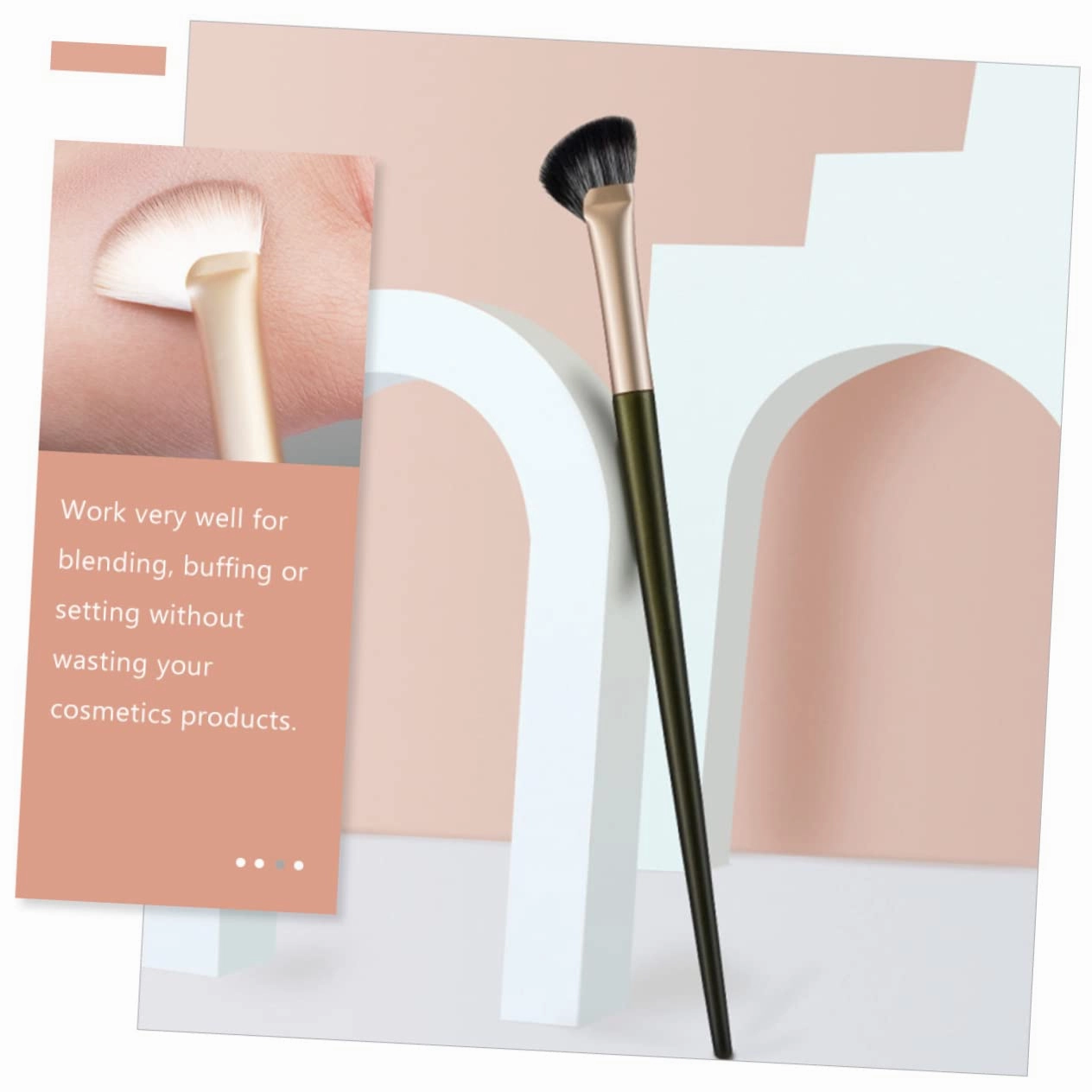 FRCOLOR 4sets Cosmetic Brush Set Angled Brush for Eye Nose and Blush Facial Spatula for Highlighter Eyebrow Professional Makeup Tools 4pcs*4