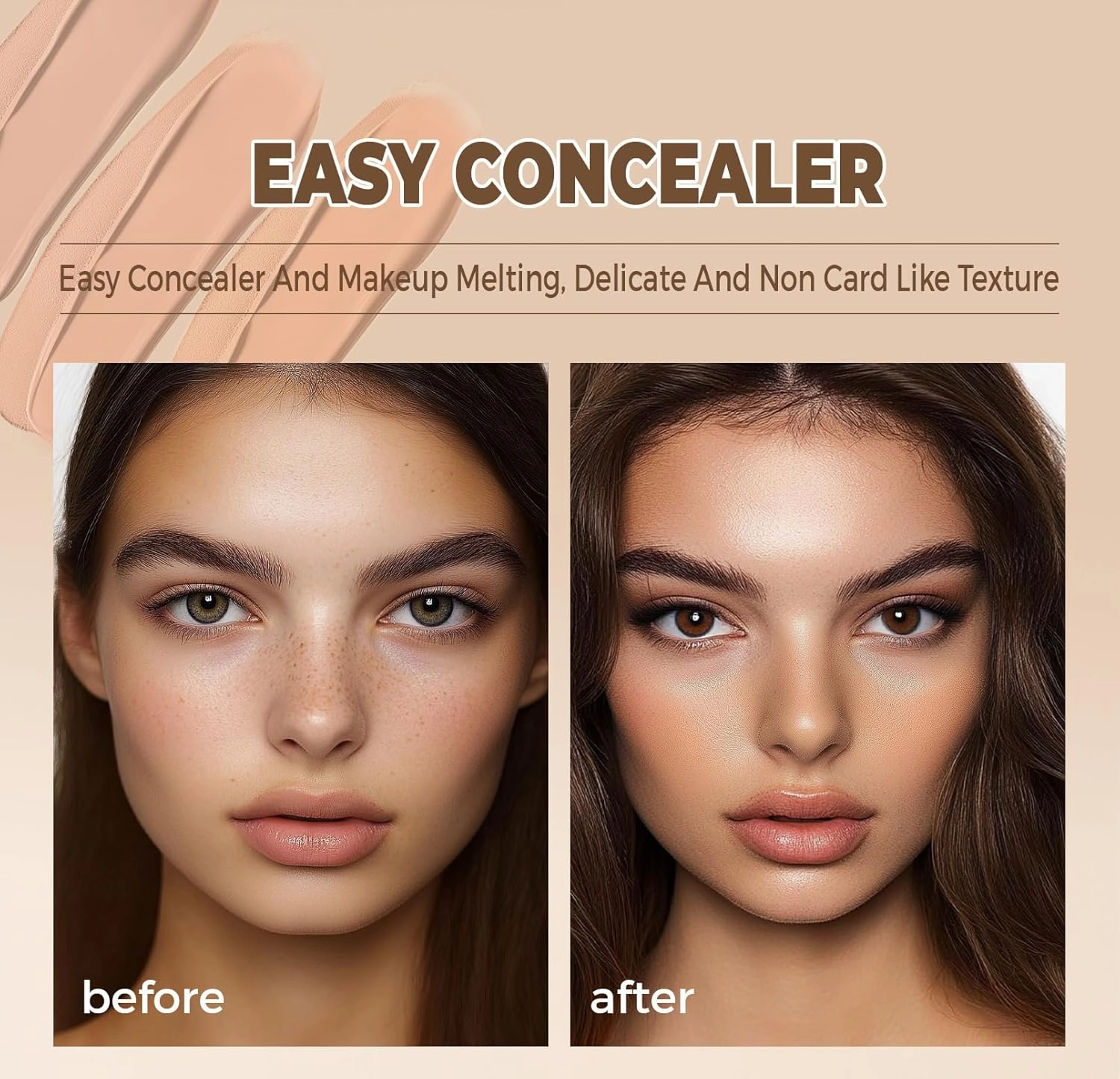 Full Coverage Concealer Cream,Waterproof Long-Lasting Hydrating Concealer for Women (151, 1.36 Fl Oz)
