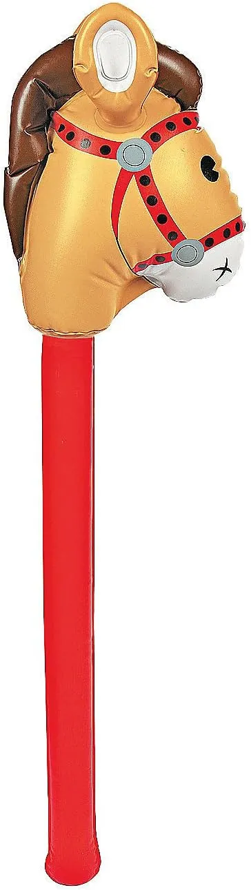 Fun Express Inflatable Stick Horse Toy - Fun Inflatable Character for Kids Easy to Inflate for Playtime Parties and Events - Perfect for Outdoor Fun Birthdays and Themed Celebrations - 1 Piece