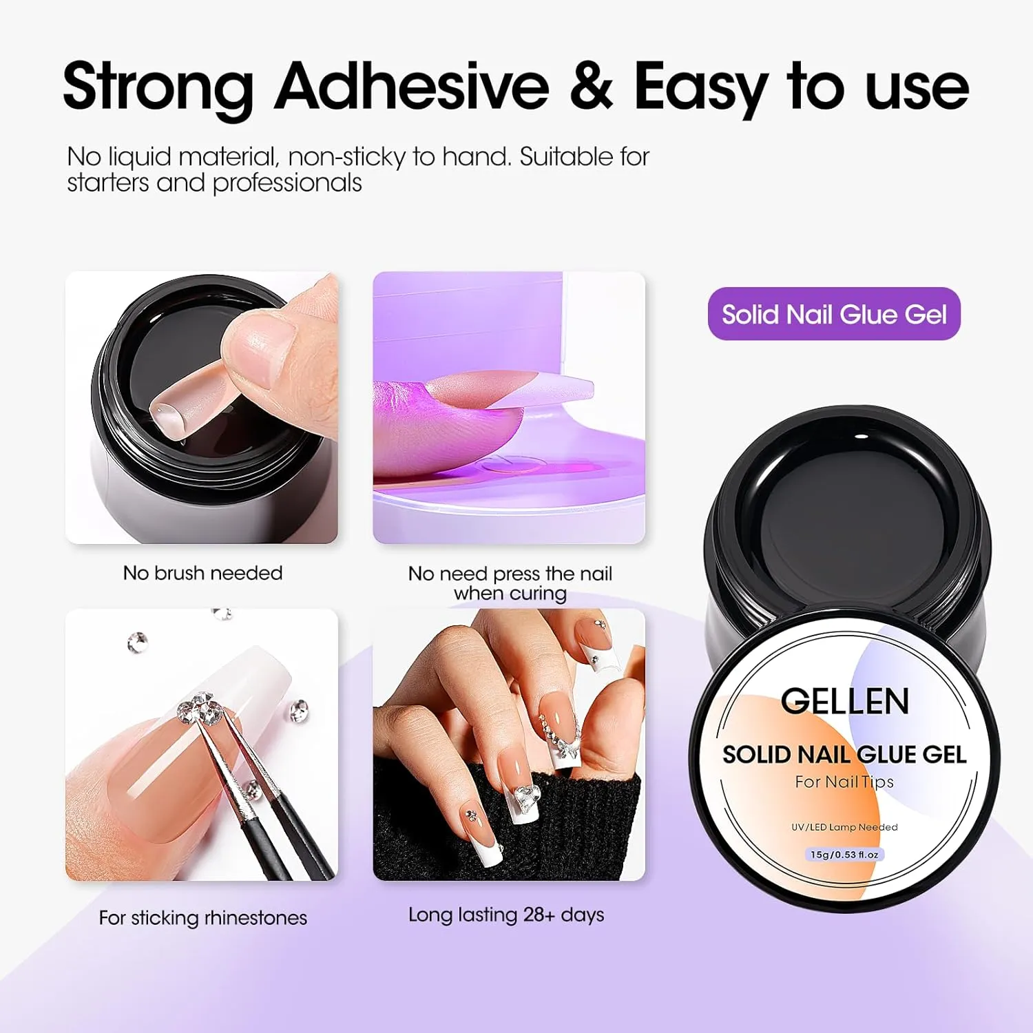 Gellen French Tips 3 in 1 Soft Gel Nail Tips Kit - Soft Gel Nail Tips with Tip Base Coat Top Coat, 240pcs Brown Medium Coffin Nails Fake Nail with Solid UV Nail Glue Nail Extension Kit for Gift