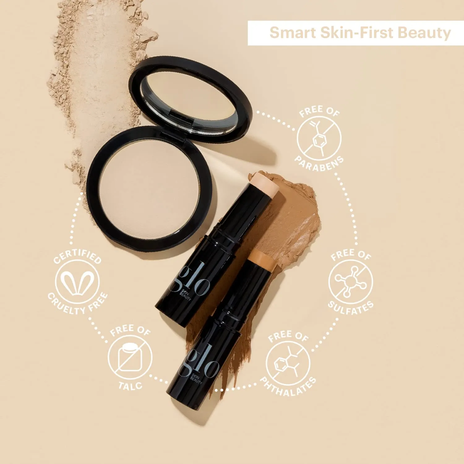 Glo Skin Beauty Cream Stay Shadow Stick (Halo) - Multi-Purpose Eyeshadow Mineral Makeup Can Also Be Used as Liner on Lips or Cheeks, 12-Hours of Wear