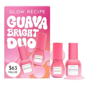 Glow Recipe Guava Brightening Korean Skincare Gift Set - Vitamin C Under Eye Cream Treatment   Hydrating Vitamin C Dark Spot Face Serum with Niacinamide & Peptides, Travel Size (2 Count)