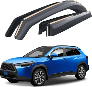 Goodyear Shatterproof in-Channel Window Deflectors Compatible with Toyota Corolla Cross 2022-2025, Rain Guards, Window Visors for Cars, Vent Deflector, Car Accessories, 4 pcs - GY007895