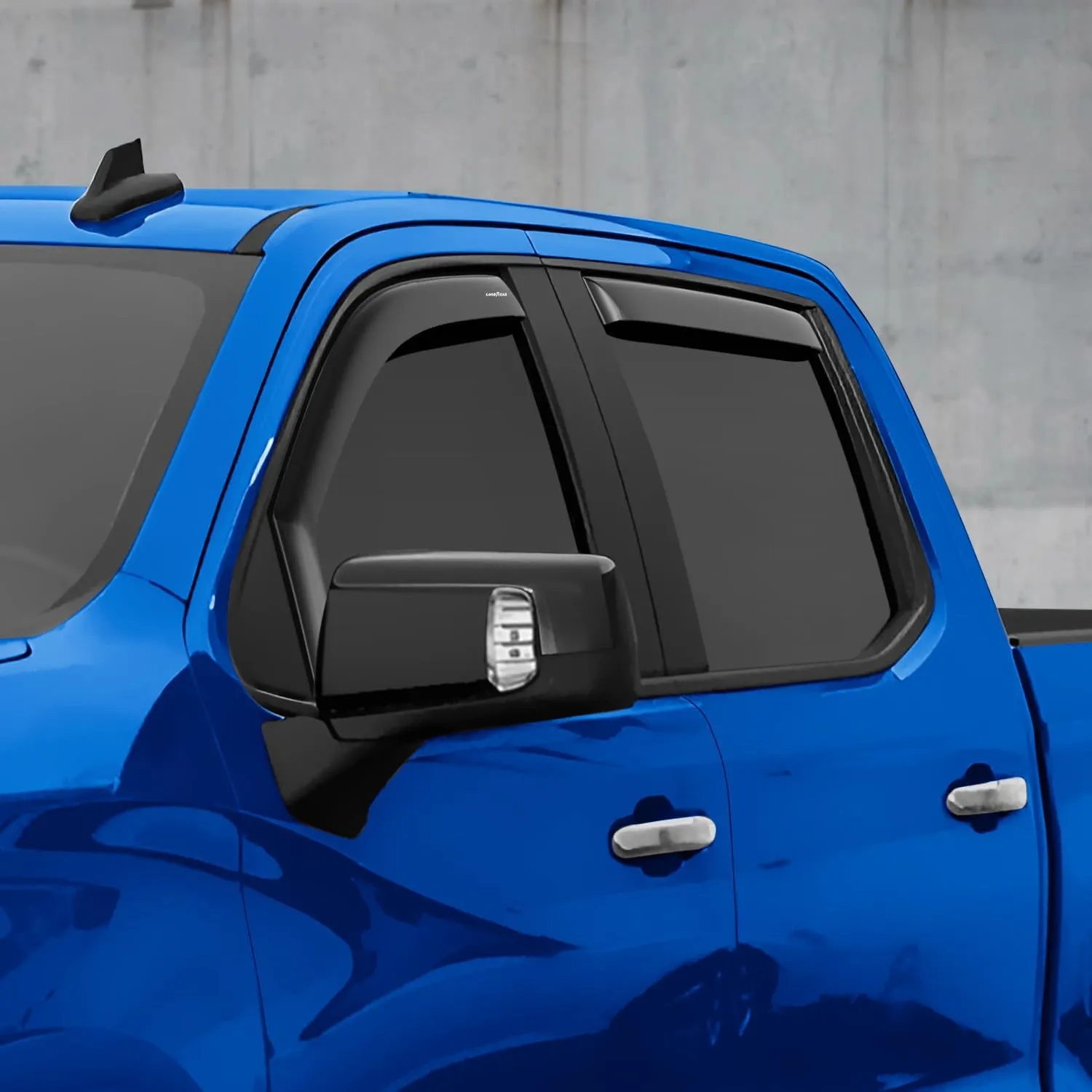 Goodyear Shatterproof in-Channel Window Deflectors for Chevrolet (Chevy) Silverado/GMC Sierra 1500 2019-2025 Crew Cab,Rain Guards,Window Visors,Vent Deflector, Truck Accessories,4pcs- GY003415LP