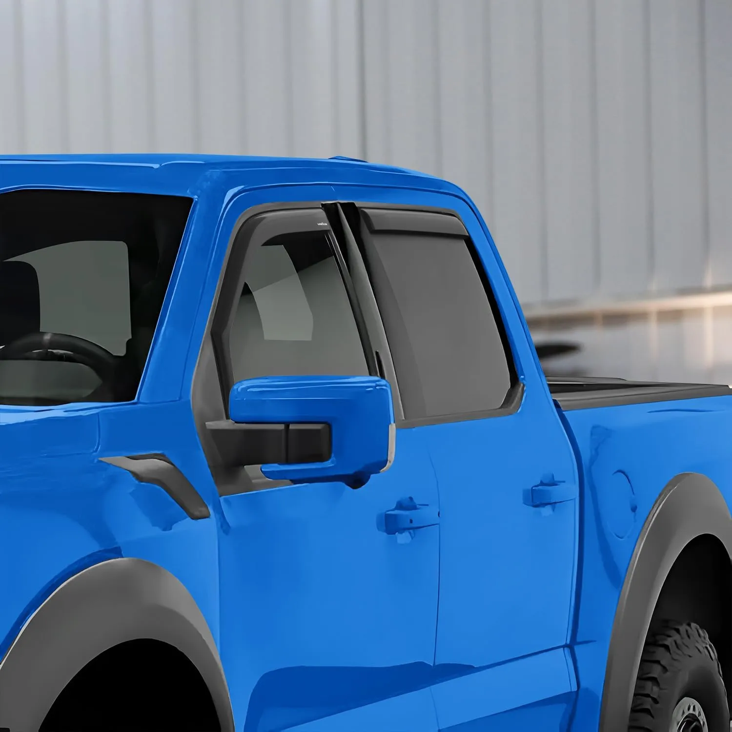 Goodyear Shatterproof in-Channel Window Deflectors for Ford F150 2021-2025 SuperCrew, Rain Guards, Window Visors for Cars, Vent Deflector, Car Accessories, 4 pcs - GY008037