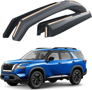 Goodyear Shatterproof in-Channel Window Deflectors for Nissan Pathfinder 2022-2025, Rain Guards, Window Visors for Cars, Vent Deflector, Car Accessories, 4 pcs - GY008033