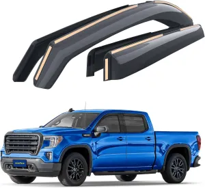 Goodyear Shatterproof in-Channel Window Deflectors for Trucks GMC Sierra 1500 2019-2025 Crew Cab, Rain Guards, Window Visors, Vent Deflector,Truck Accessories,4pcs- GY003415LPv