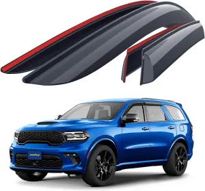Goodyear Shatterproof Window Deflectors for Dodge Durango 2011-2025, Tape-on Rain Guards, Window Visors, Vent Deflector Visor,Car Accessories,4 pcs. - GY003275