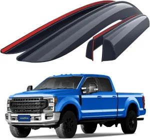Goodyear Shatterproof Window Deflectors for Ford F250 to F550 Super Duty 2017-2025 Crew Cab, Tape-on Rain Guards, Window Visors, Vent Deflector Visor, Car Accessories, 4 pcs. - GY008801