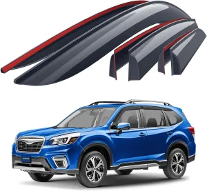 Goodyear shatterproof Window Deflectors for Subaru Forester 2019-2024 Base, Premium, Sport, Wilderness, Tape-on Rain Guards, Window Visors, Vent Deflector Visor, Car Accessories, 6 pcs. - GY008702