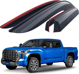 Goodyear Shatterproof Window Deflectors for Toyota Tundra 2022-2025 CrewMax, Tape-on Rain Guards, Window Visors, Vent Deflector Visor,Car Accessories,4 pcs. - GY008611