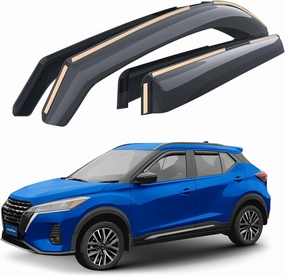 Goodyear Shatterproof in-Channel Window Deflectors for Nissan Kicks 2018-2024, Rain Guards, Window Visors for Cars, Vent Deflector, Car Accessories, 4 pcs - GY007847