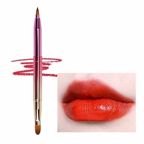 Gradient Portable Lip Brush Lipstick Brush Smudge Brush Concealer Brush Metal Retractable Covered Makeup Lip Line Brush (Size : F)