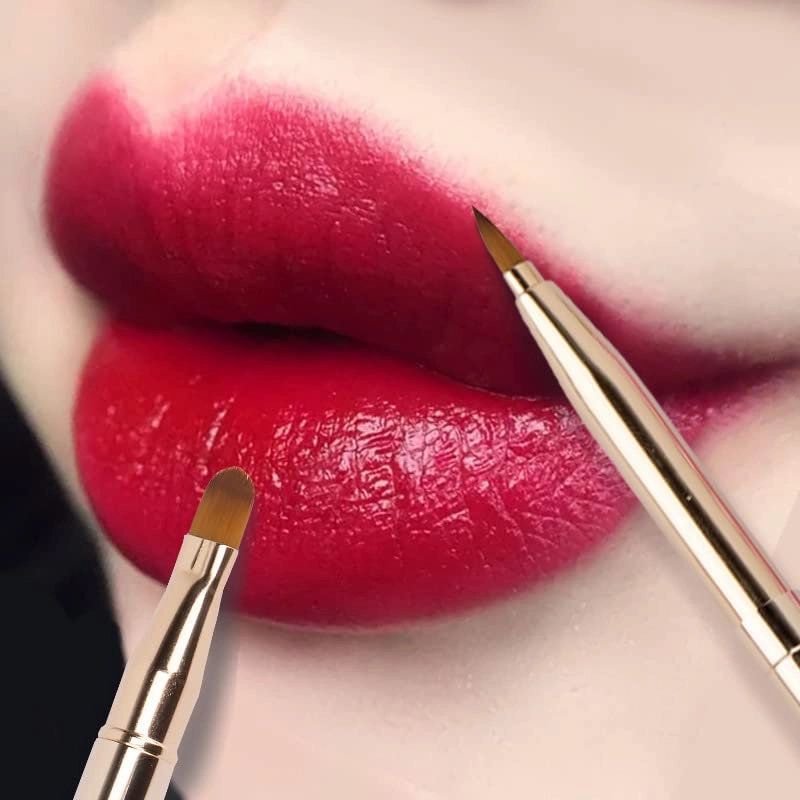 Gradient Portable Lip Brush Lipstick Brush Smudge Brush Concealer Brush Metal Retractable Covered Makeup Lip Line Brush (Size : F)