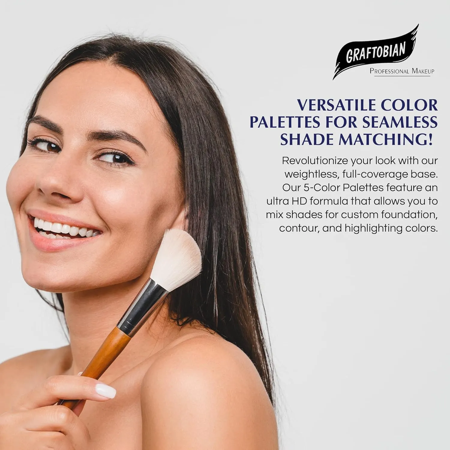 Graftobian HD Glamour Crème Foundation Palette (Warm #3) - High Definition 5 Color Makeup Palette, Cream Based Foundation Concealer and Contour Palette, Full Coverage - Medium/Dark Warm Skin Shades