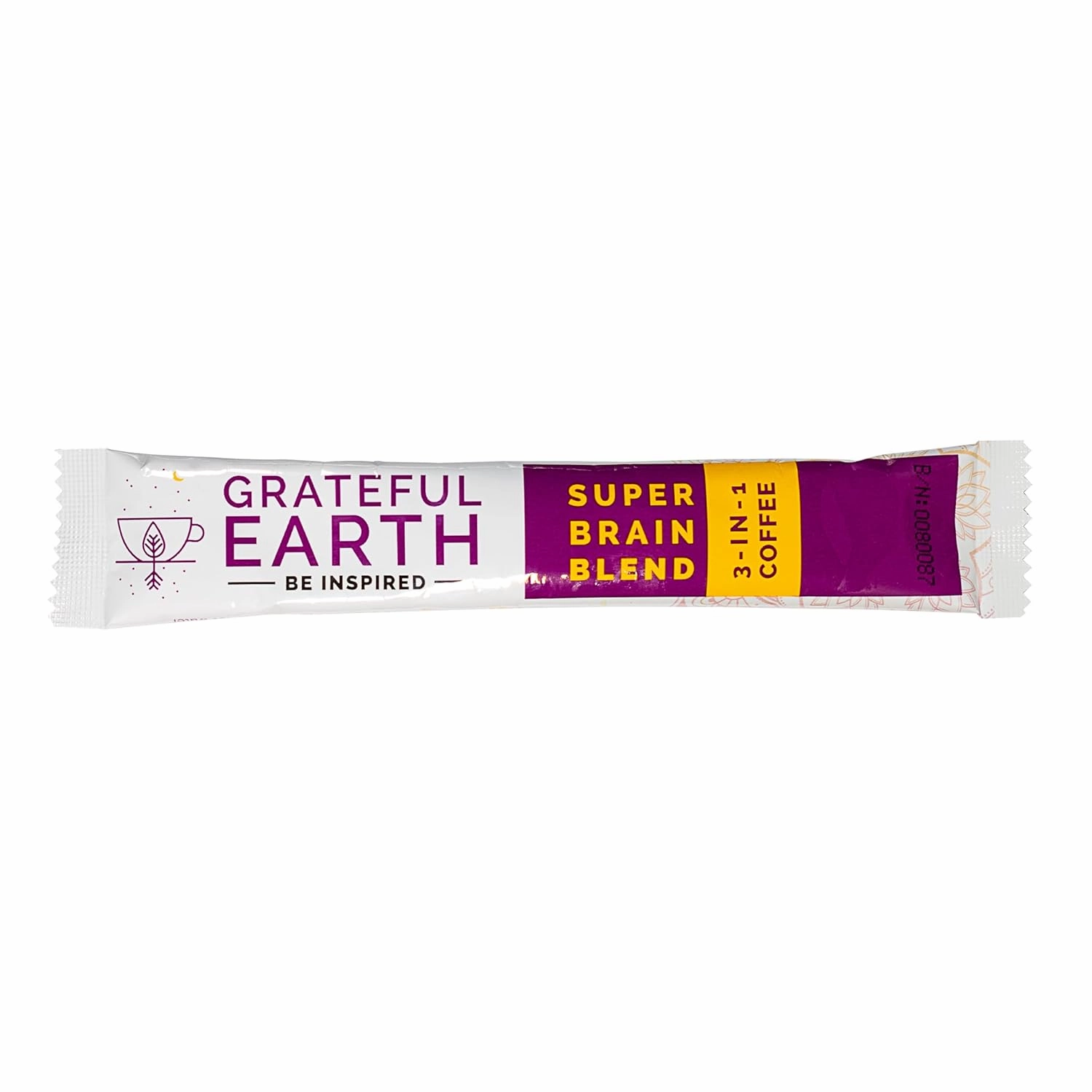 Grateful Earth Mushroom Coffee, Coconut Instant Coffee with Cinnamon, Turmeric, Lion’s Mane Mushrooms, L-Theanine, Chaga, Super Brain Blend For Energy & Immune Support, Dairy & Gluten Free, 20 Packets