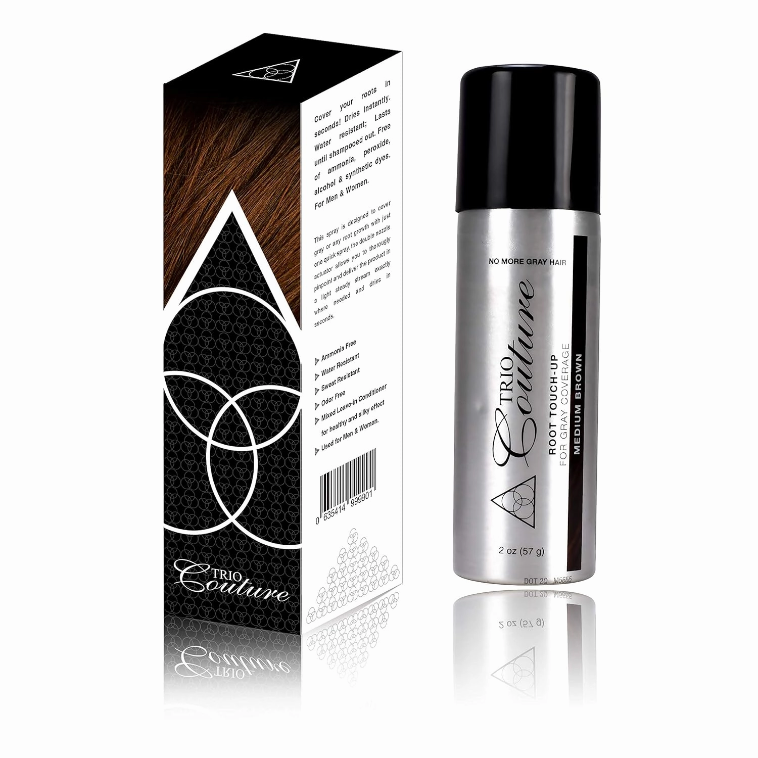 Hair Root Touch Up - Gray Concealer Spray, 2 oz (Medium Brown)