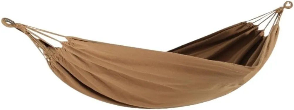 Hammocks Thickened Canvas Hammock Outdoor Anti-Rollover Single Double Swing Hand-Woven Canvas Hammock with Curved Stick Camping Hammocks(Brown,Aa)