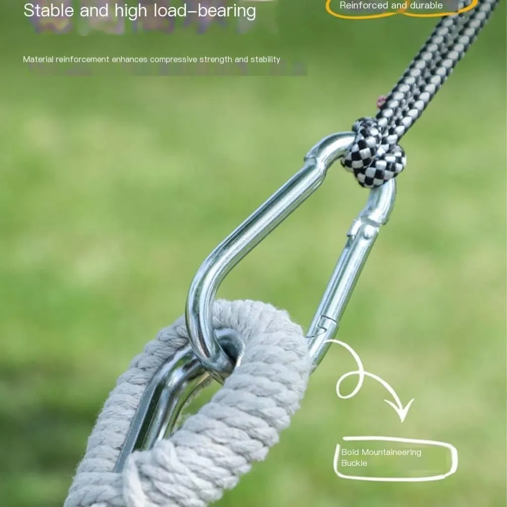 Hammocks Thickened Canvas Hammock Outdoor Anti-Rollover Single Double Swing Hand-Woven Canvas Hammock with Curved Stick Camping Hammocks(Brown,Aa)
