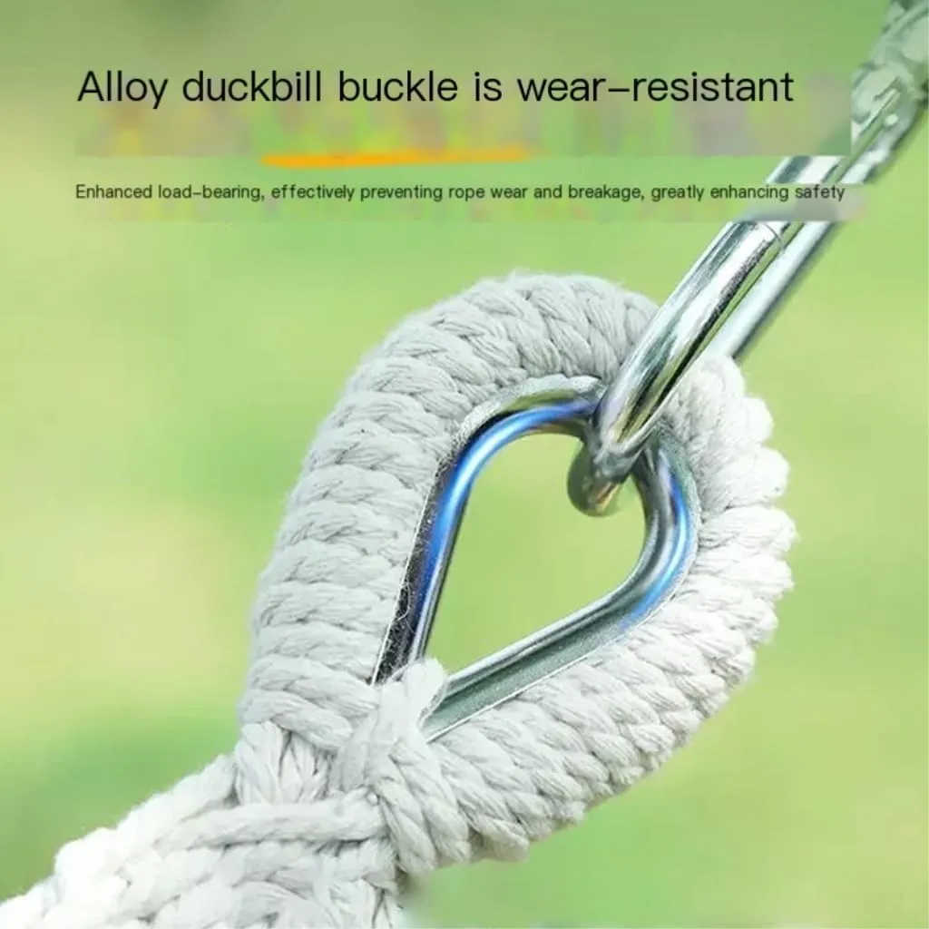 Hammocks Thickened Canvas Hammock Outdoor Anti-Rollover Single Double Swing Hand-Woven Canvas Hammock with Curved Stick Camping Hammocks(Brown,Aa)