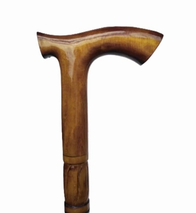 Handmade T-Shape Wooden Hand carved Cane - Premium Lightweight Wooden Walking Cane With Ergonomic Palm Grip Handle - 36" Brown Designer Handmade Elegant Carved Walking Stick For Men Women