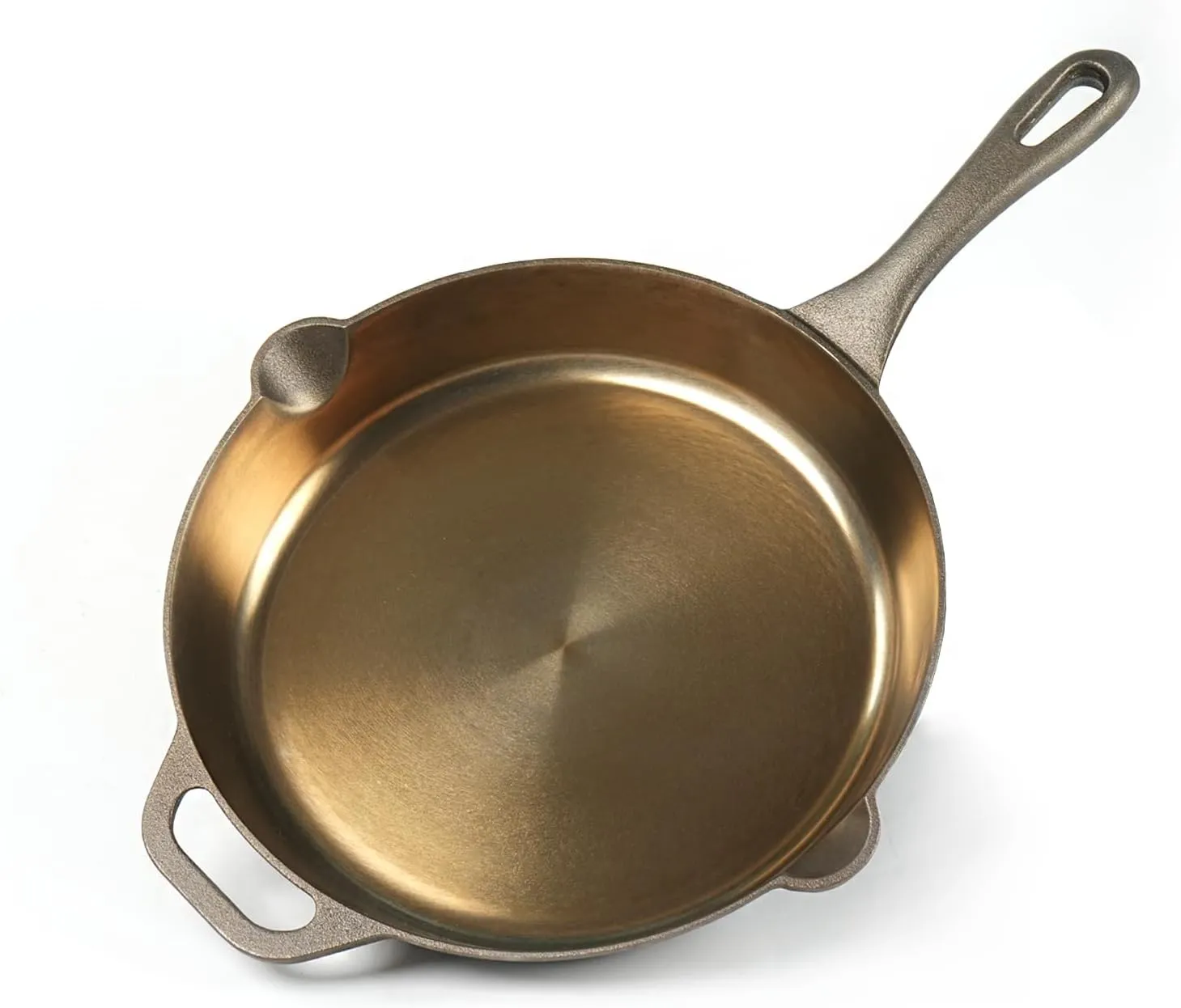 HAWOK 12 Inch Smooth Pre-Seasoned Round Cast Iron Skillet