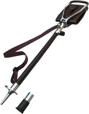 Haza NYC Adjustable Antique Brown Shooting Stick | Very Durable Heavy Duty Big Size Leather Seat Folding Chairs | Polo Fishing Golf Seat Stick | Lightweight Hiking Walking Sticks
