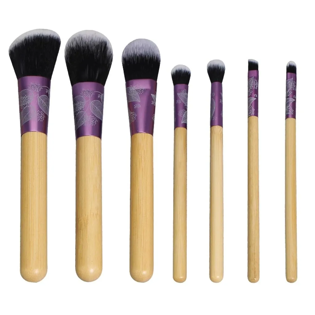 HBJWOV 7 pieces of makeup brush set Carving pattern powder powder blusher eye shadow beauty brush tool