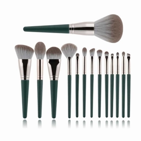 HBJWOV 14pcs Champagne Makeup Brushes Set for Cosmetic Foundation Blush Eyeshadow Blending Make Up Brush Beauty Tool(D)