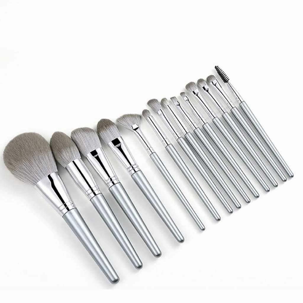 HBJWOV 14pcs Champagne Makeup Brushes Set for Cosmetic Foundation Blush Eyeshadow Blending Make Up Brush Beauty Tool(D)