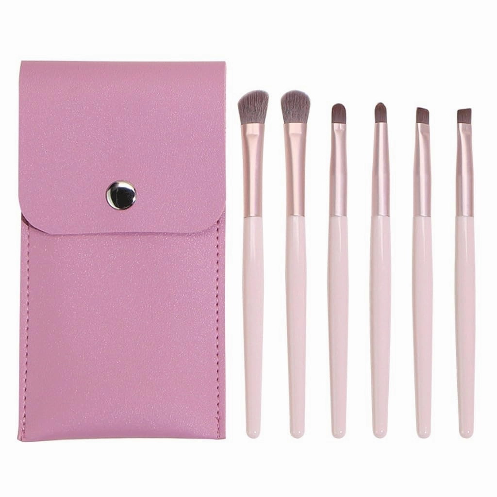 HBJWOV 6 x cosmetic brush set, portable, with eye shadow, eyebrow brush, eye makeup tool(C)