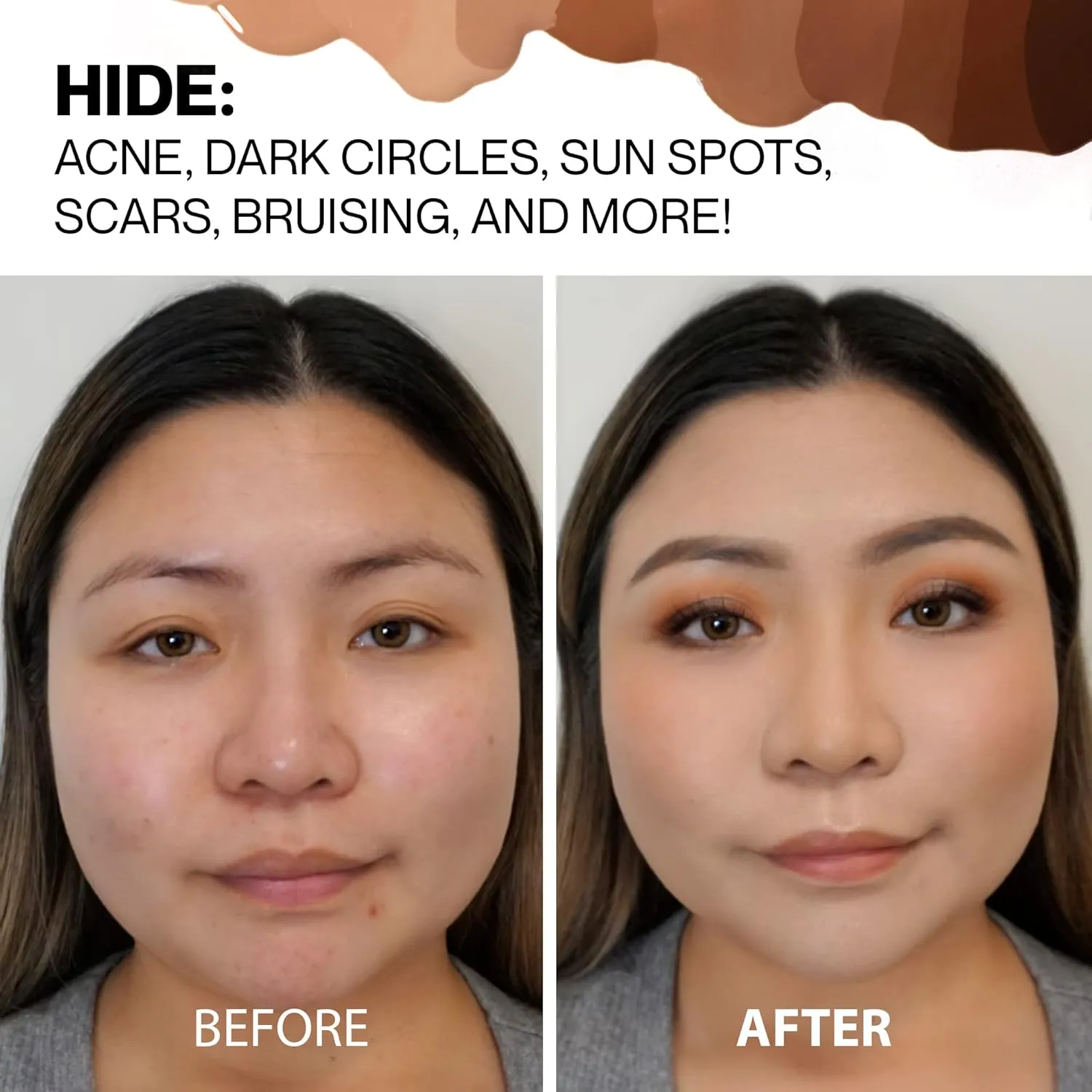 HIDE Liquid Concealer, Medium to Full Coverage Concealer for Blemishes, Under Eye Dark Circles & Scars, Oil Free Concealer, Porcelain (See Shade Finder), 0.5 fl oz