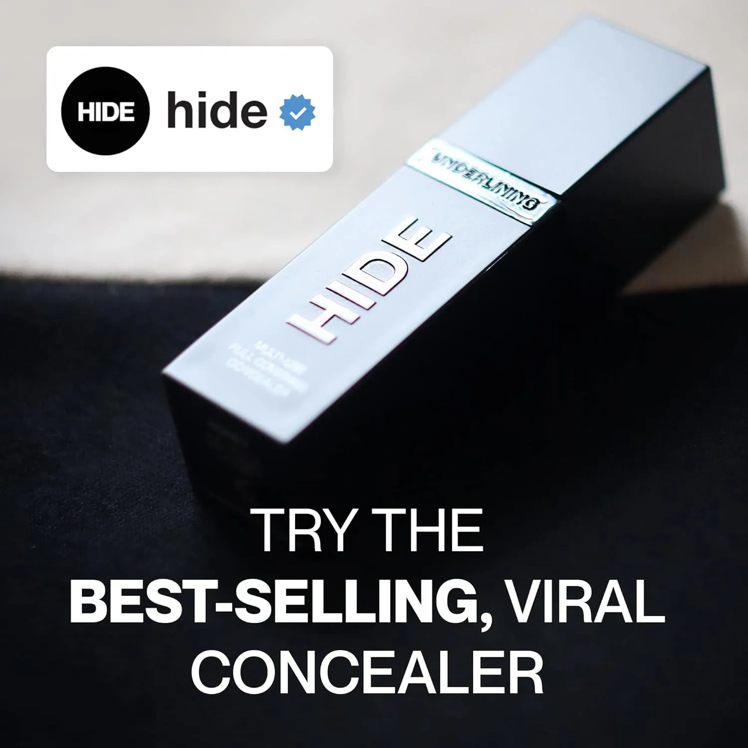 HIDE Liquid Concealer, Medium to Full Coverage Concealer for Blemishes, Under Eye Dark Circles & Scars, Oil Free Concealer, Porcelain (See Shade Finder), 0.5 fl oz