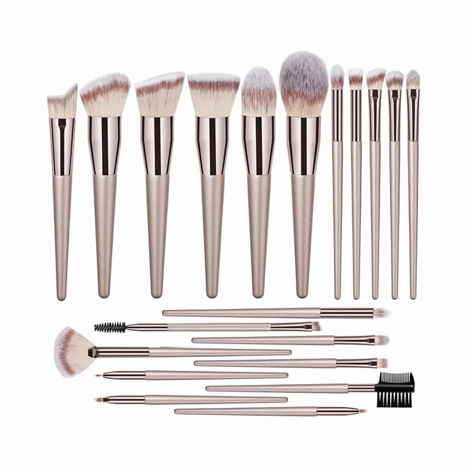 Hot Champagne Makeup Brushes Set for Women Cosmetic Foundation Powder Blush Eyeshadow Kabuki Blending Make Up Brush Beauty Tools(10pcs green with bag)