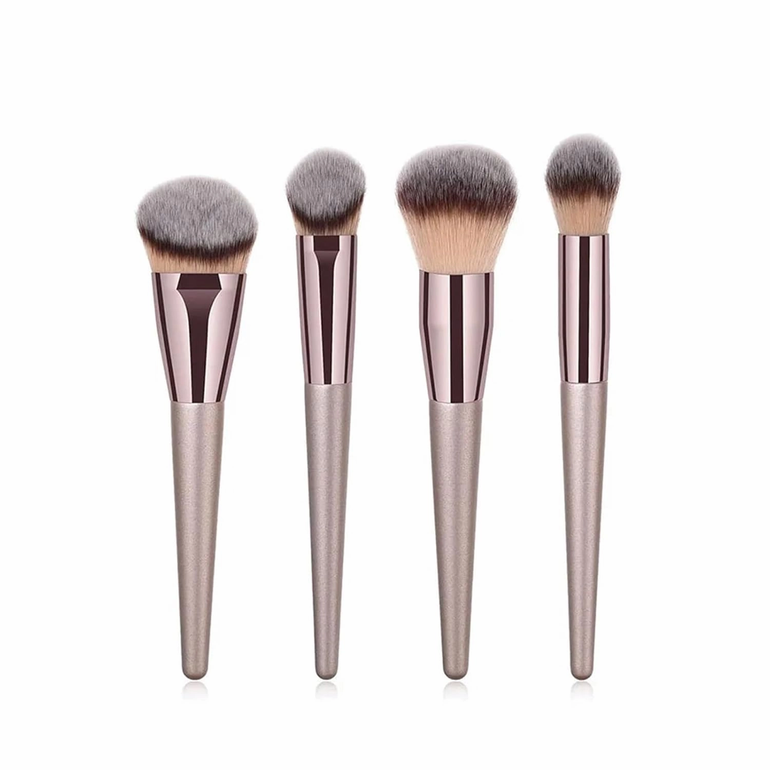 Hot Champagne Makeup Brushes Set for Women Cosmetic Foundation Powder Blush Eyeshadow Kabuki Blending Make Up Brush Beauty Tools(10pcs green with bag)