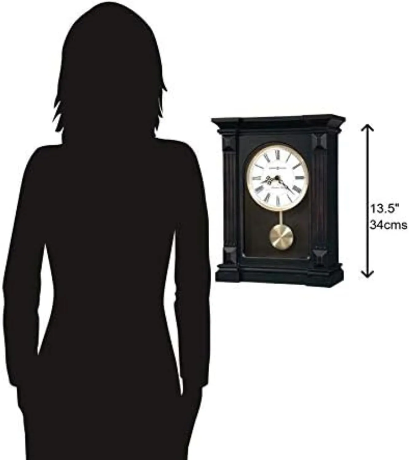 Howard Miller Meridian Clock II 549-738 – Worn Black with Quartz, Single-Chime Movement