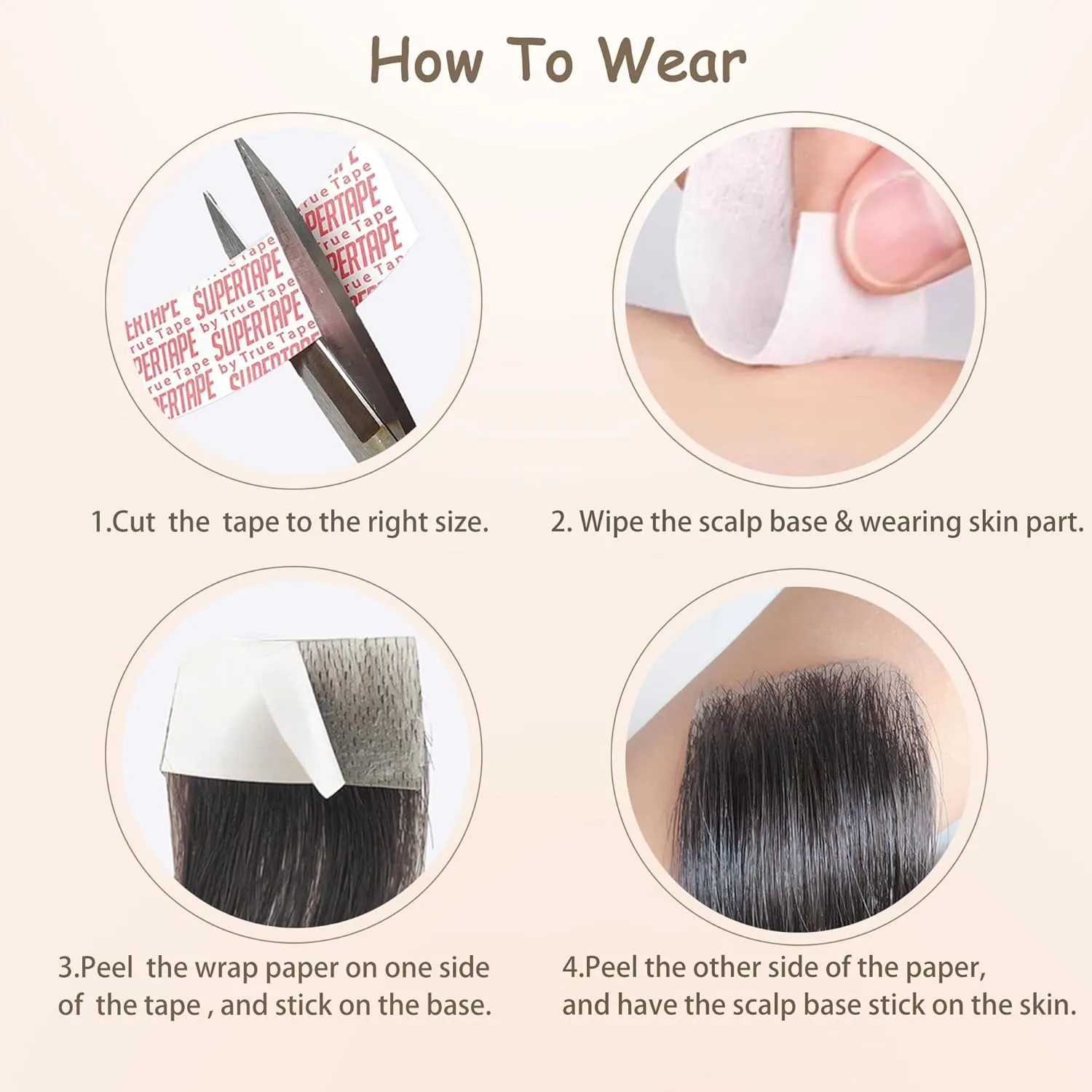 human hair bald spot hair patch toupee scar human hair replacement hairline loss straight Tape for men and women (Dark Brown, 0.78"*1.57")
