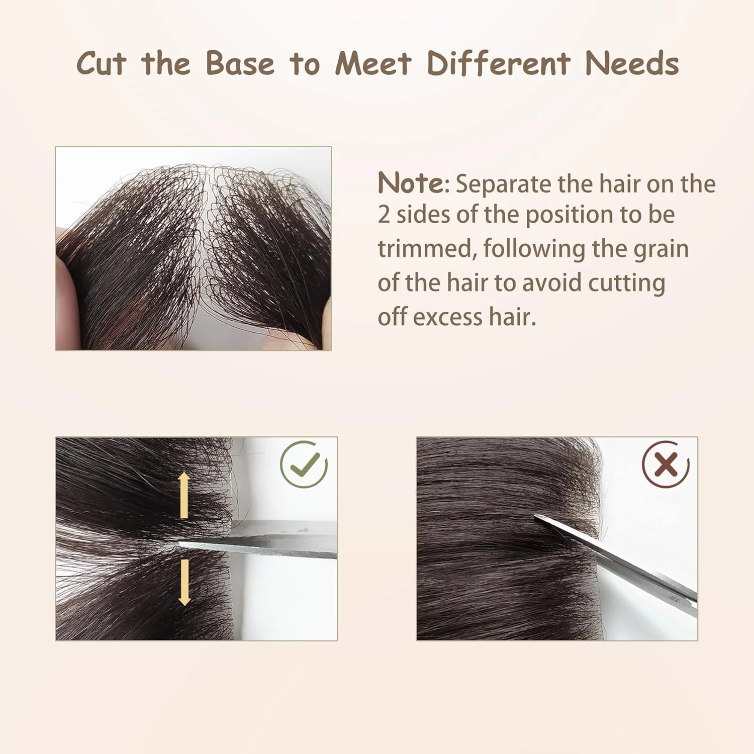 human hair bald spot hair patch toupee scar humanhair replacement hairline loss straight Tape for men and women (Medium Brown, 1.57"*1.57")