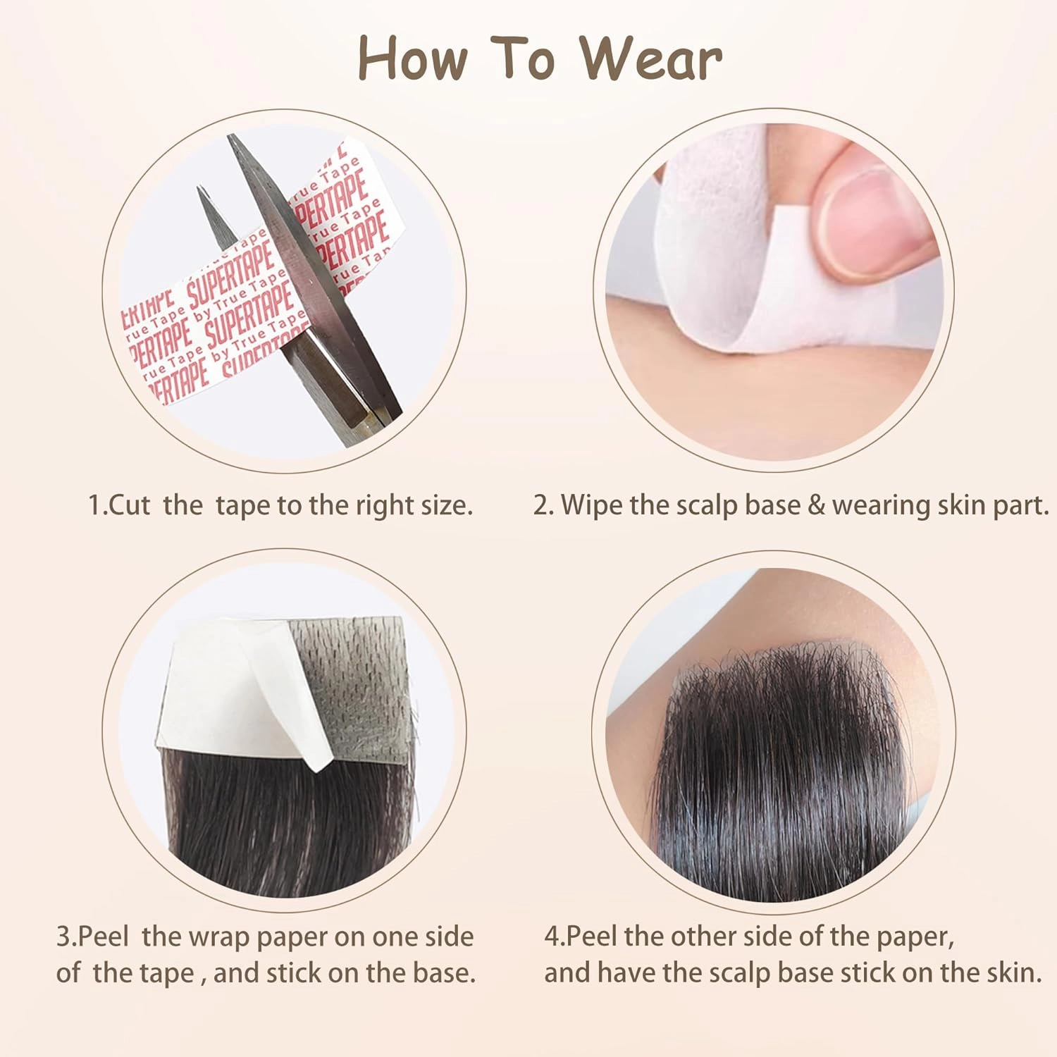 human hair bald spot hair patch toupee scar humanhair replacement hairline loss straight Tape for men and women (Medium Brown, 1.57"*1.57")