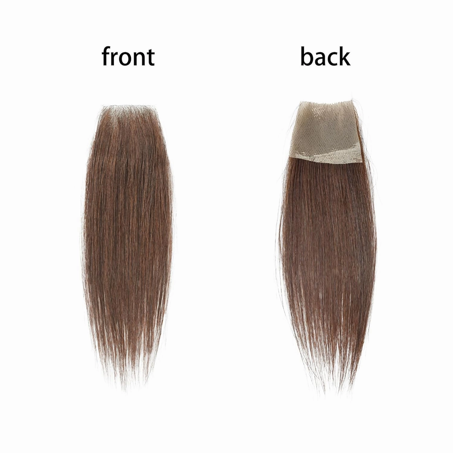 human hair bald spot hair patch toupee scar humanhair replacement hairline loss straight Tape for men and women (Medium Brown, 1.57"*1.57")
