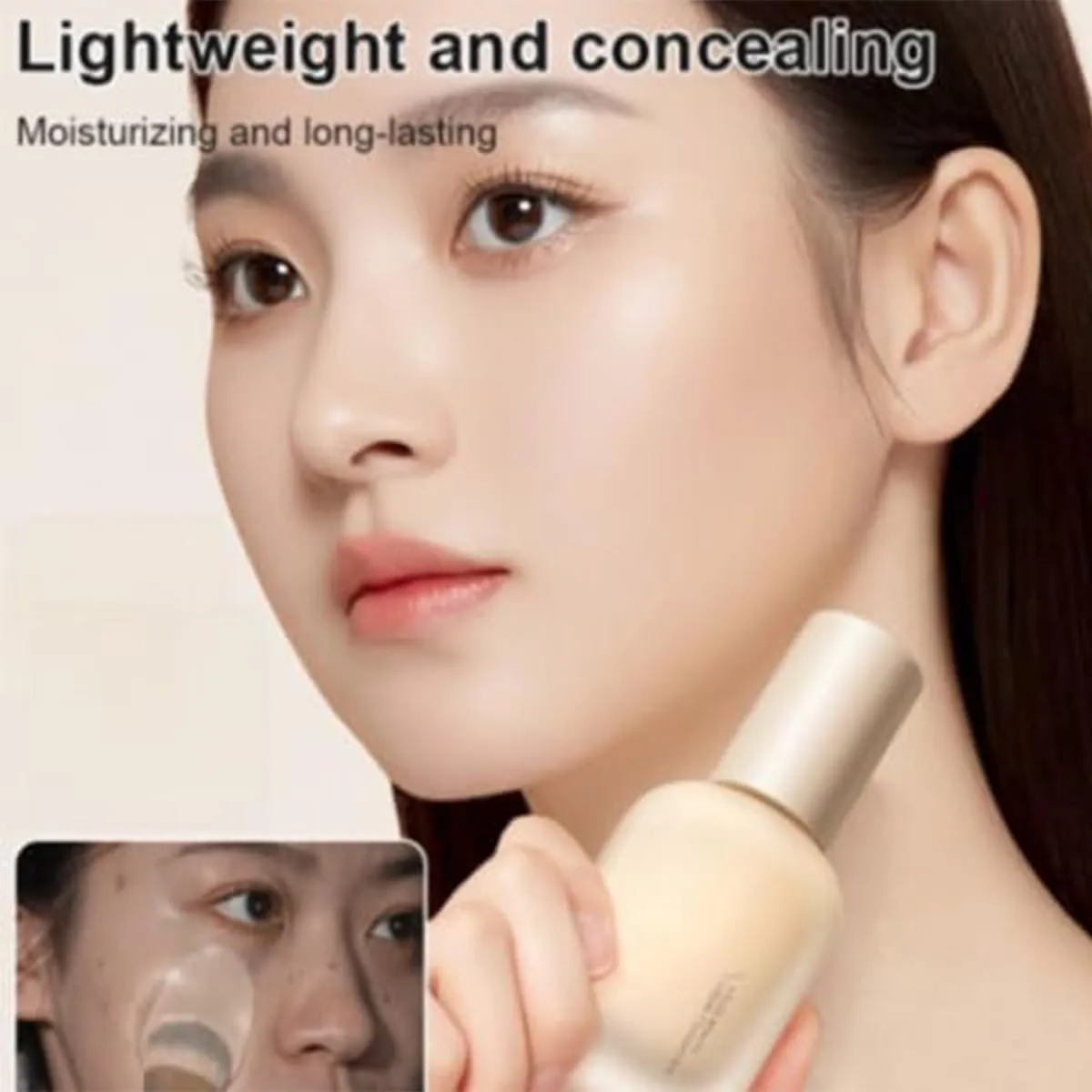 Hydrating Waterproof and Light Long Lasting Foundation, Light and Long-Lasting Coverage,Invisible Long-Lasting Lightweight Coverage Build Flawless Finish Foundation,Natural,1PCS