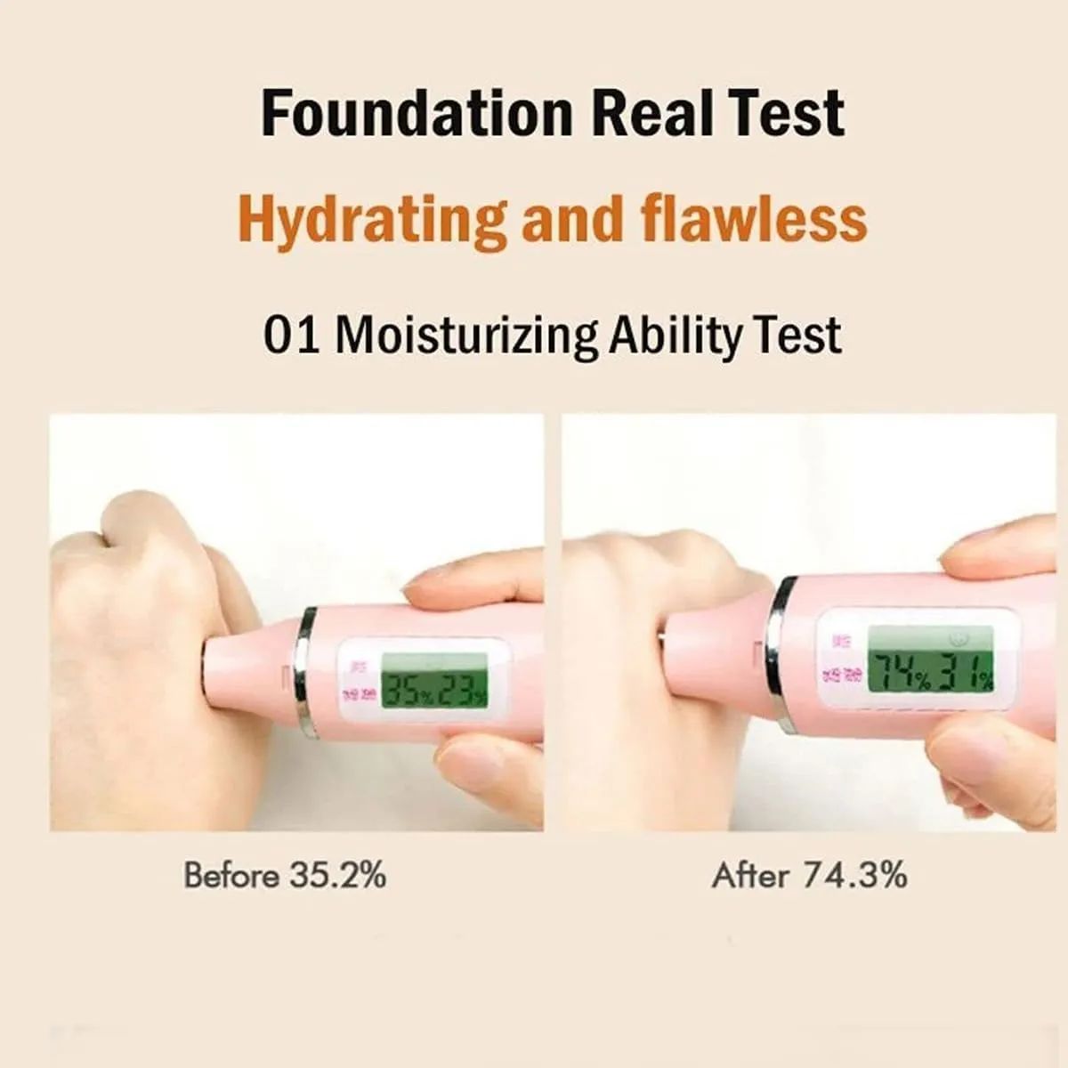 Hydrating Waterproof and Light Long Lasting Foundation, Light and Long-Lasting Coverage,Invisible Long-Lasting Lightweight Coverage Build Flawless Finish Foundation,Natural,1PCS