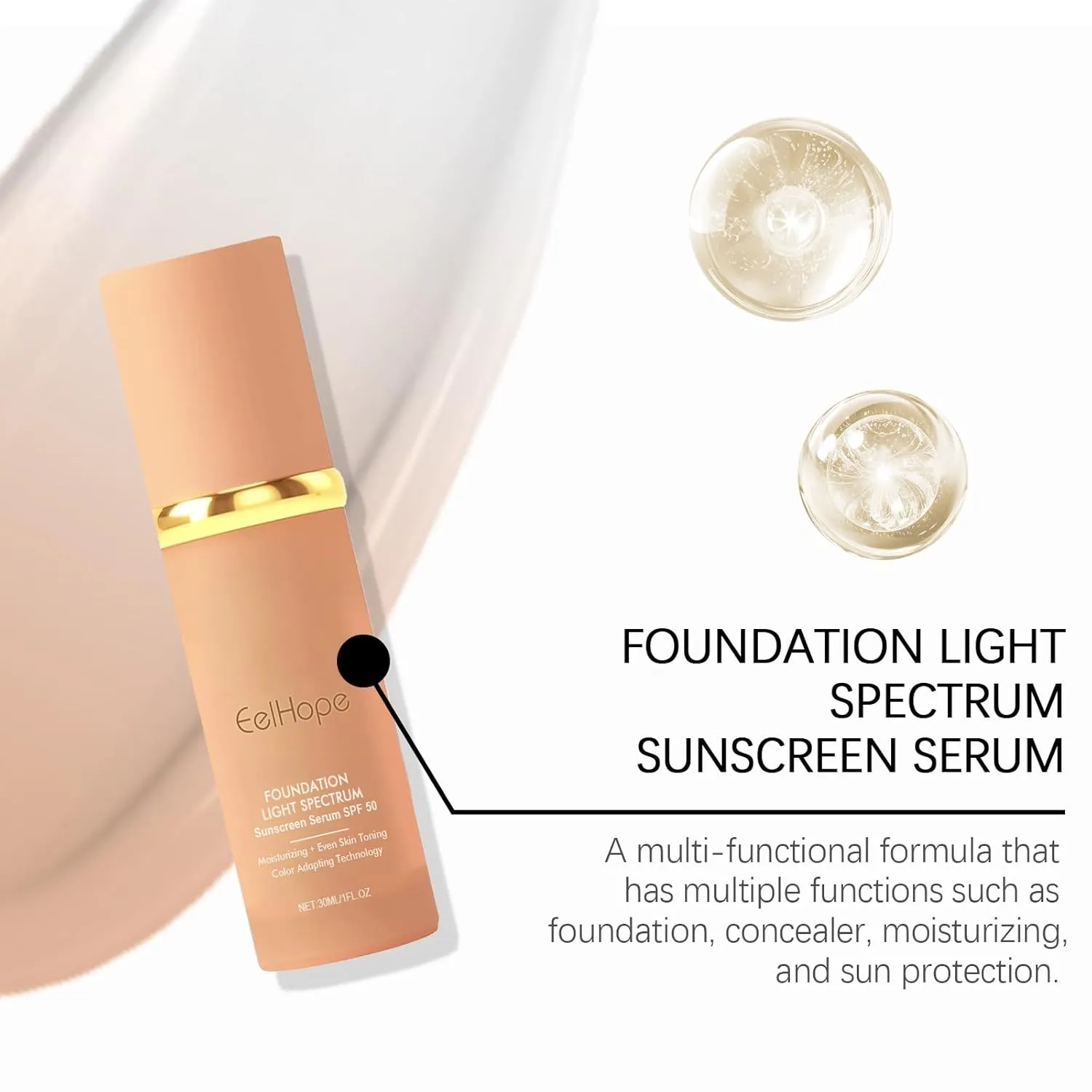 Imaginaryl Foundation 4 in 1 - Medium Light Spectrum, Imaginaryl Makeup Beneath Foundation, Imaginaryl Moisturizingg Full Coverage Concealer with Spf 50  (2 PCS, 30ml)