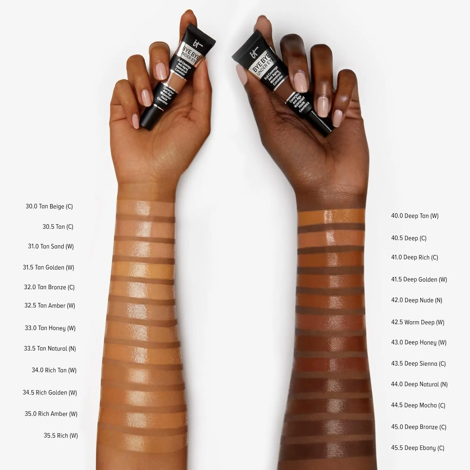 IT Cosmetics Bye Bye Under Eye Concealer - Waterproof Full Coverage Concealer For Dark Circles, Fine Lines, Redness & Discoloration, Formulated with Hyaluronic Acid, Natural Finish – 0.4 fl oz