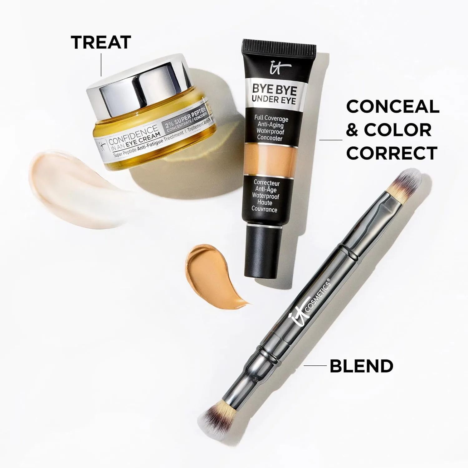 IT Cosmetics Bye Bye Under Eye Full Coverage Concealer - for Dark Circles, Fine Lines, Redness & Discoloration - Waterproof - Natural Finish – 0.4 fl oz
