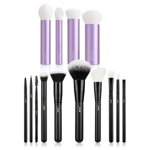 Jessup Makeup Brush Set 10pcs Black T323 Bundled with Face Kabuki Makeup Brushes Set T517