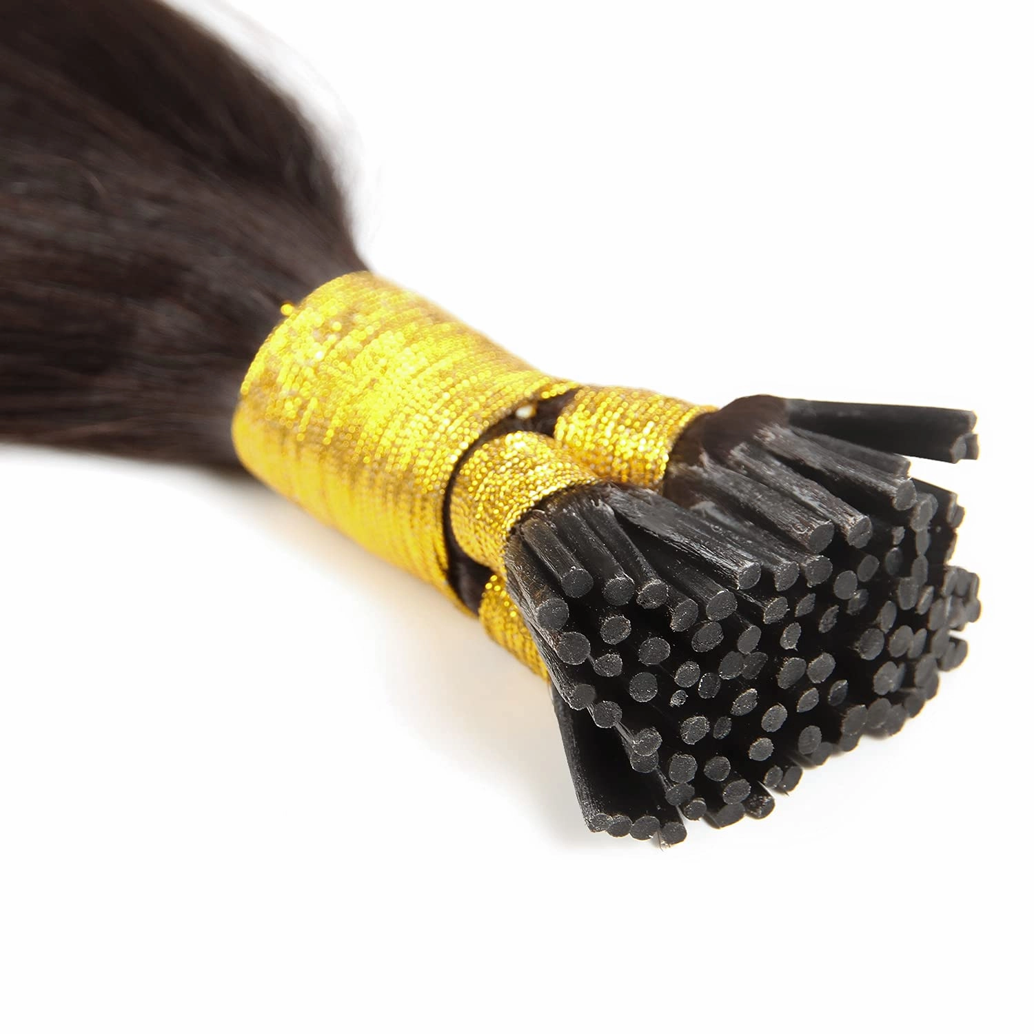 JIAMEISI I Tip Human Hair Extensions,Pre Bonded Stick Tip Hair #2 Darkest Brown Cold Fusions 14inch 0.5g/s 100strands 50g Real Human Hair I Tip