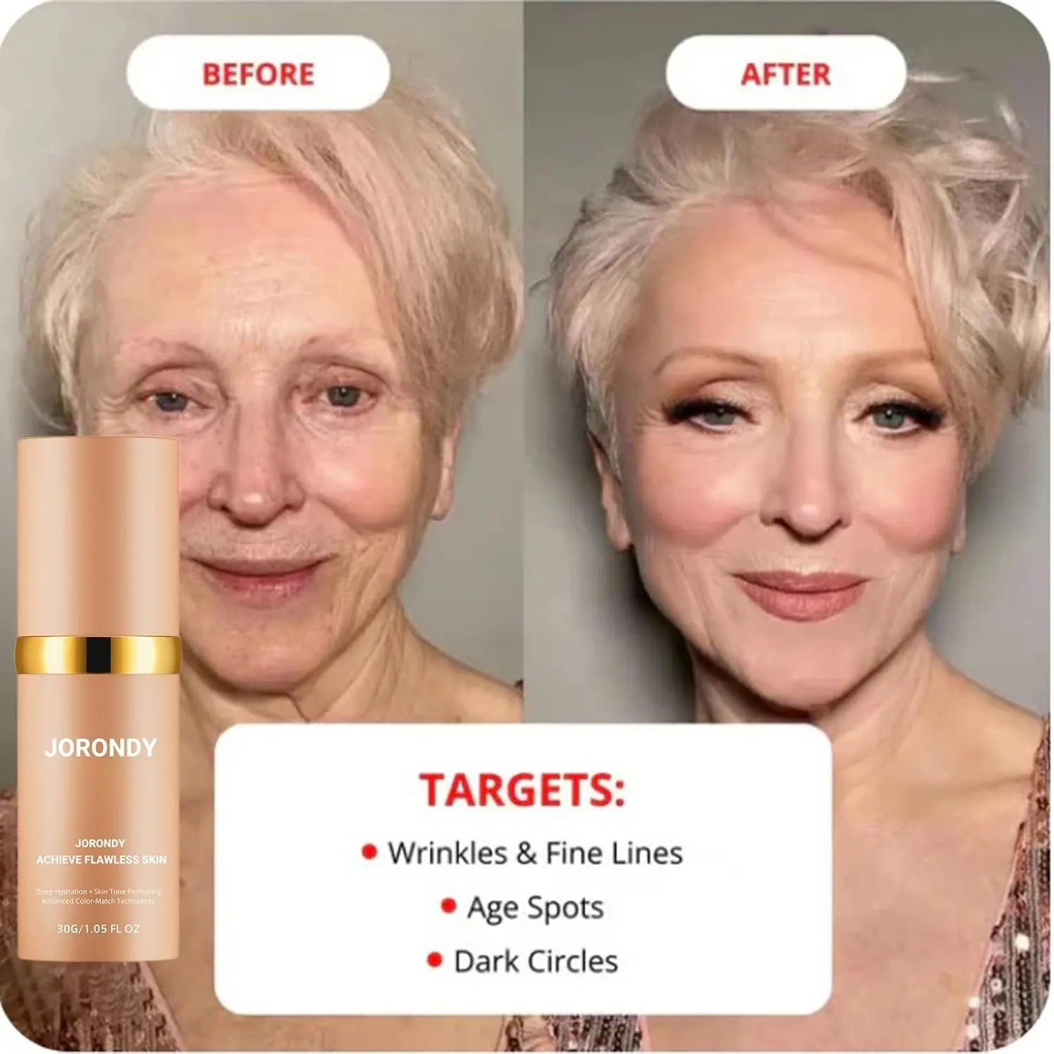 JORONDY Achieve Flawless Skin - foundation 4in1 light spectrum,foundation makeup,Suitable for sports, fitness and other places (1PC, One Size)
