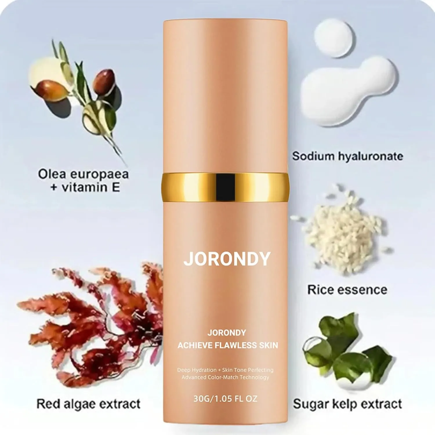 JORONDY Achieve Flawless Skin - foundation 4in1 light spectrum,foundation makeup,Suitable for sports, fitness and other places (1PC, One Size)