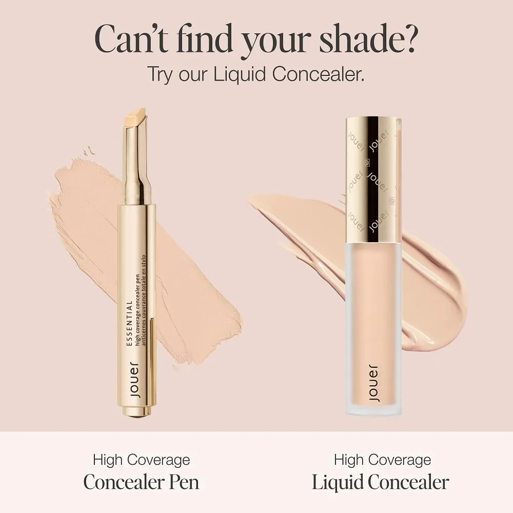Jouer Essential High Coverage Crème Concealer Pen | Medium to Full Coverage | Healthy Ingredients | Paraben, Gluten & Cruelty Free | Vegan Friendly